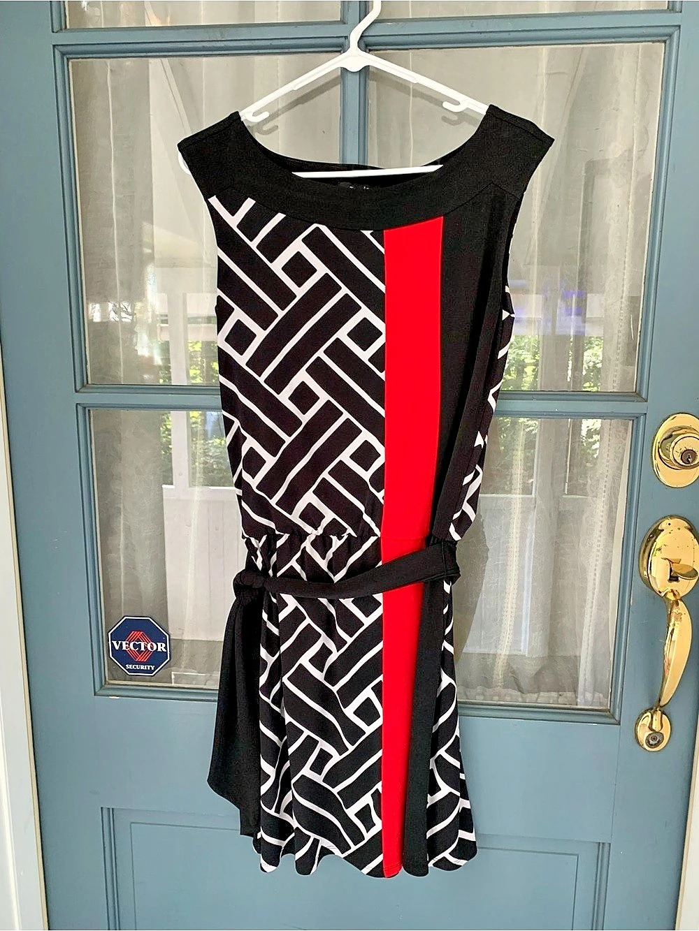 White House Black Market Geometric Color Block Midi Dress Size XS  Like New!